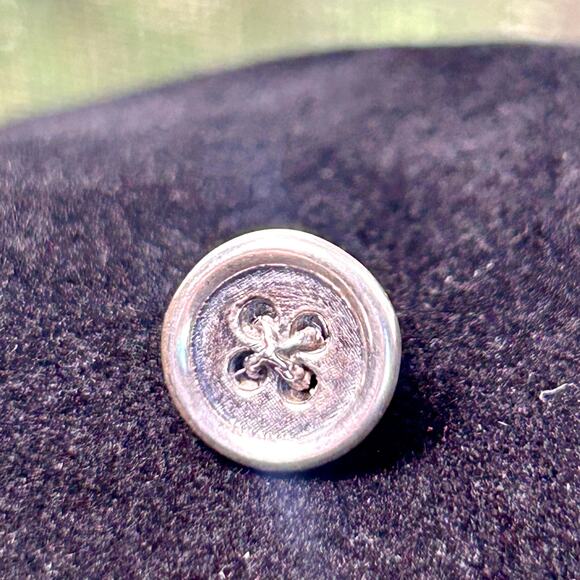 Vintage Button Design Tie Tack Pin – Silver Tone Men’s Accessory - Picture 12 of 16